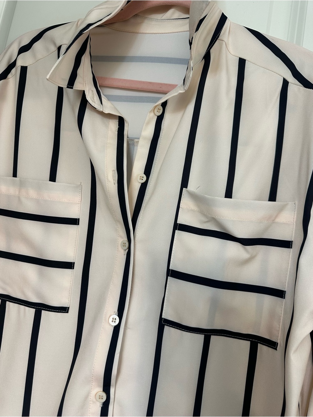 Striped Black/Cream Shorts & Button Up Set - Picture 14 of 16